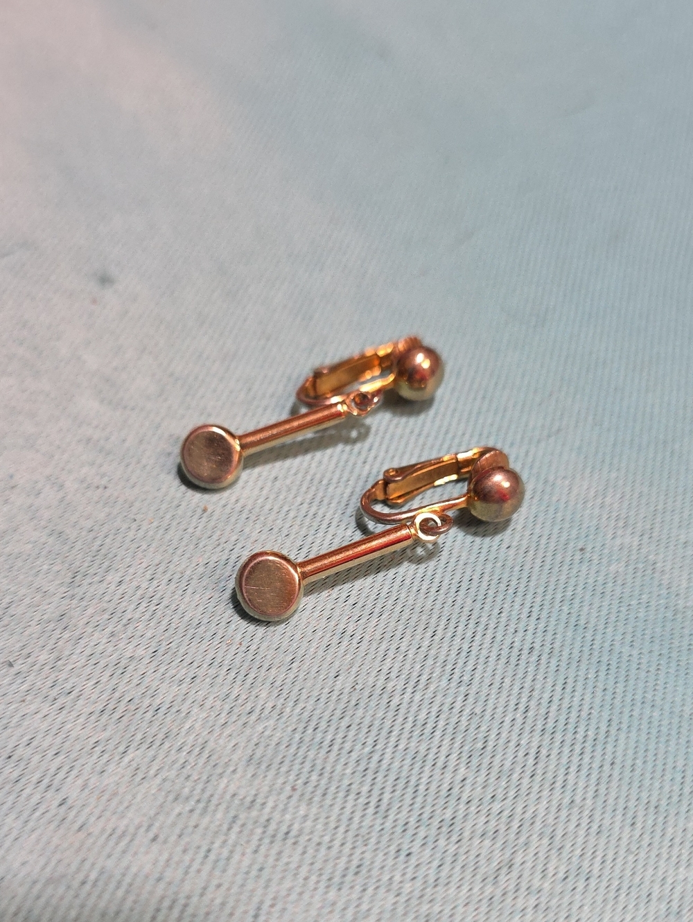 Marino Gold Tone Minimalist Clip-On Dangle Earrings